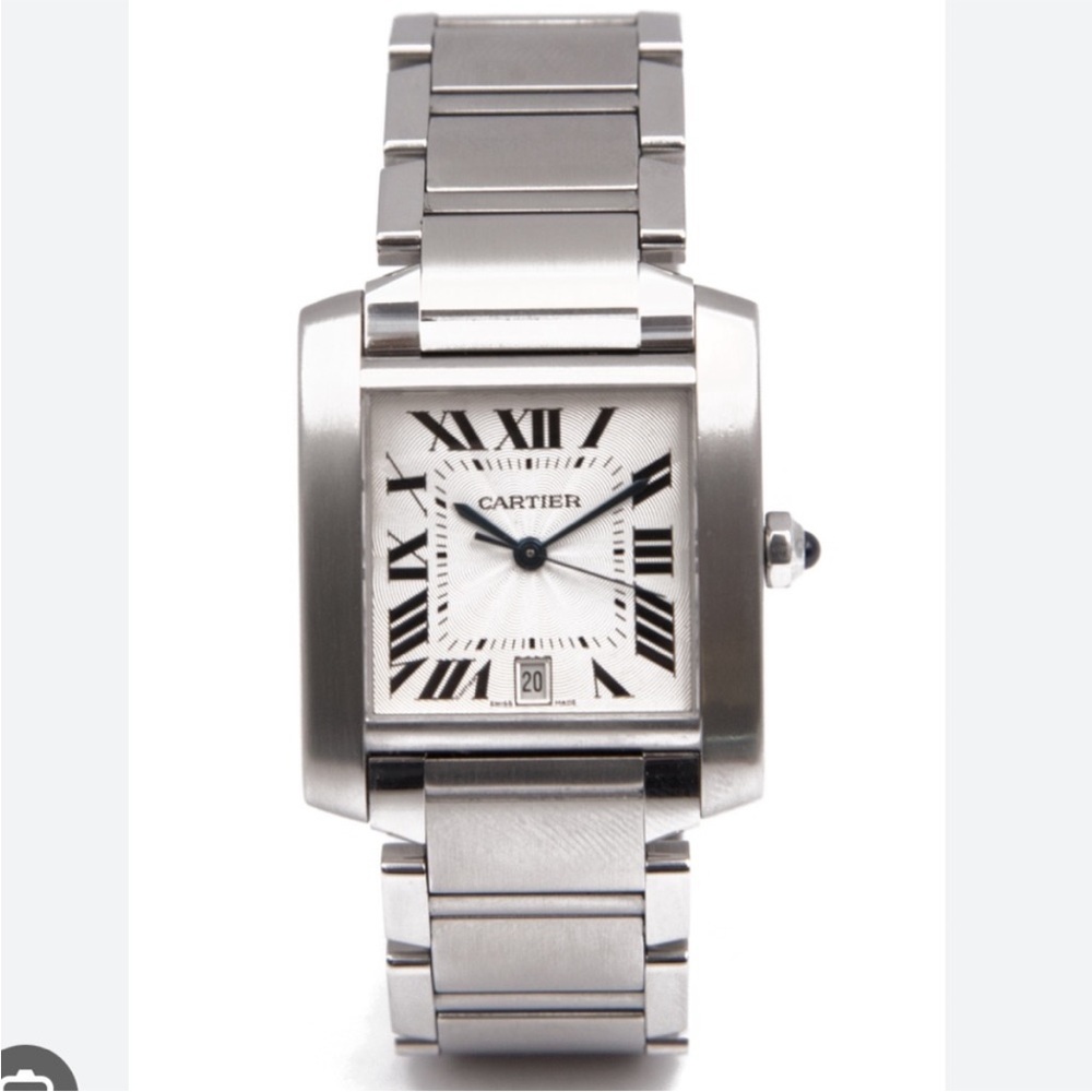 CARTIER TANK FRANCAISE AUTOMATIC STAINLESS STEEL 28mm WATCH - Picture 1 of 13